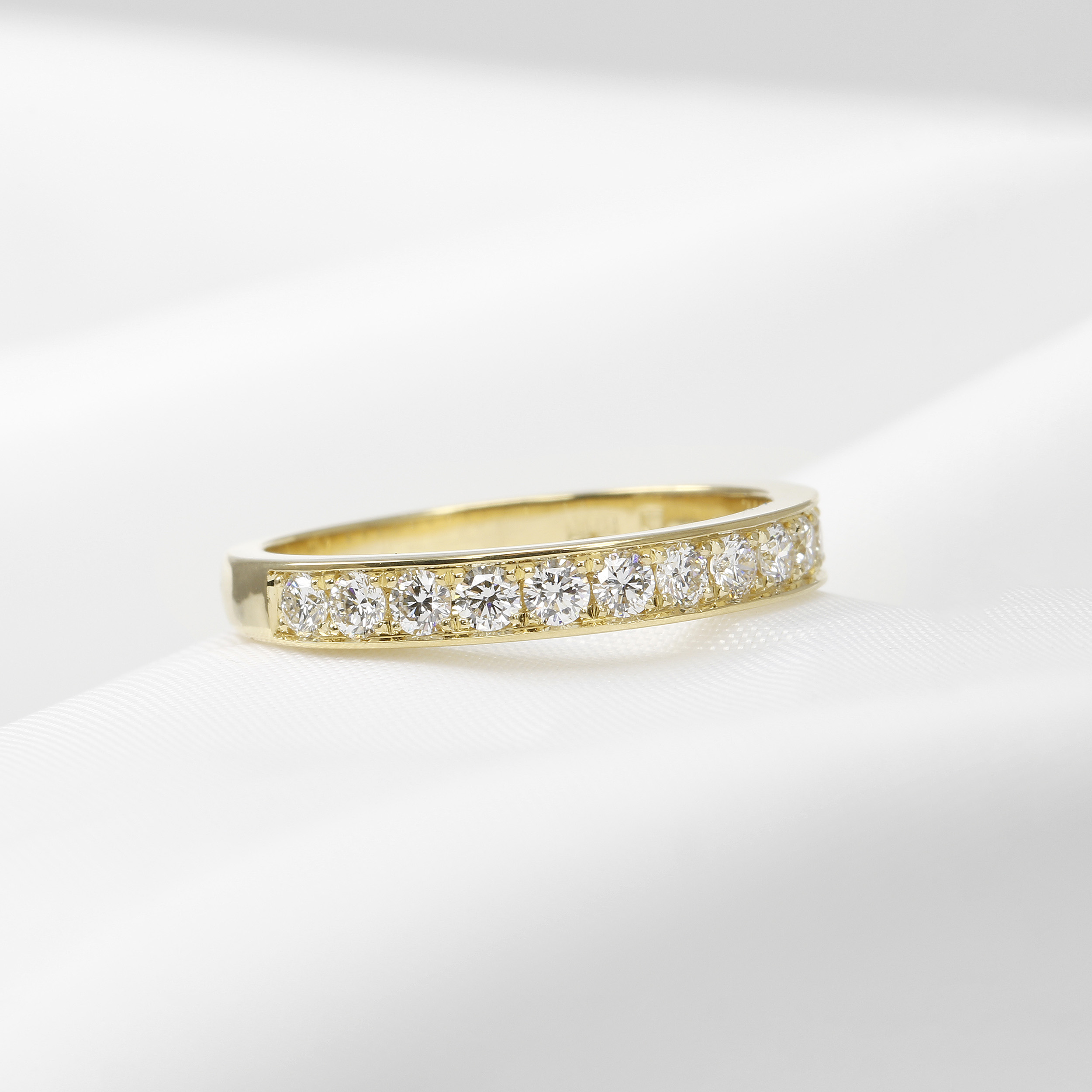 Grain Set Diamond Half Eternity Ring in 18ct Yellow Gold