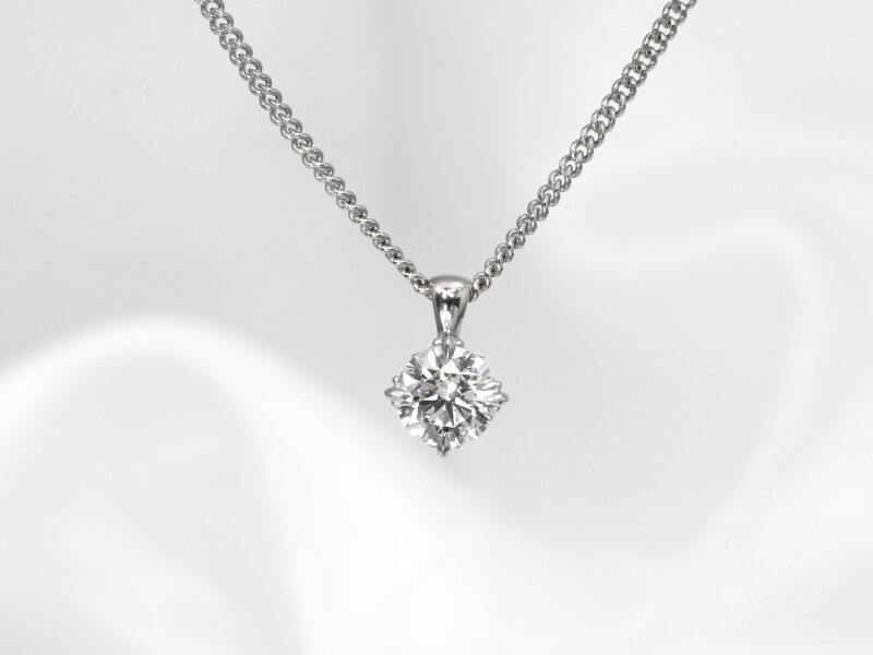 Canadamark™ Diamond Solitaire Pendant in 18ct White Gold