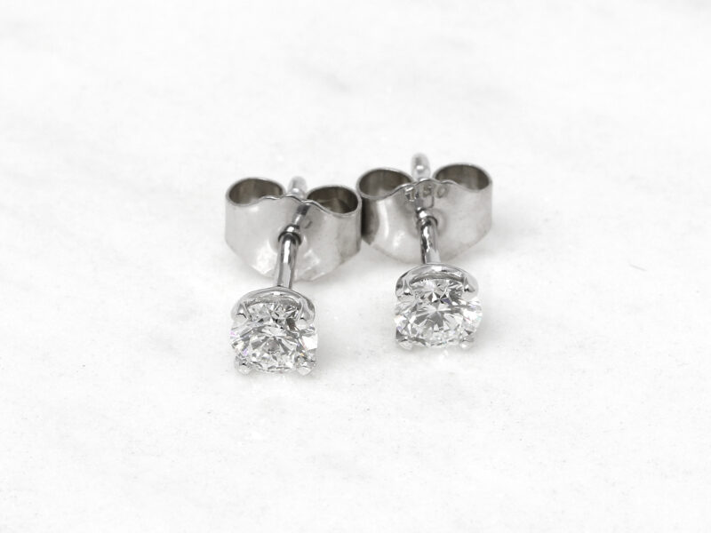 Canadamark™ Diamond Solitaire Stud Earrings in 18ct White Gold