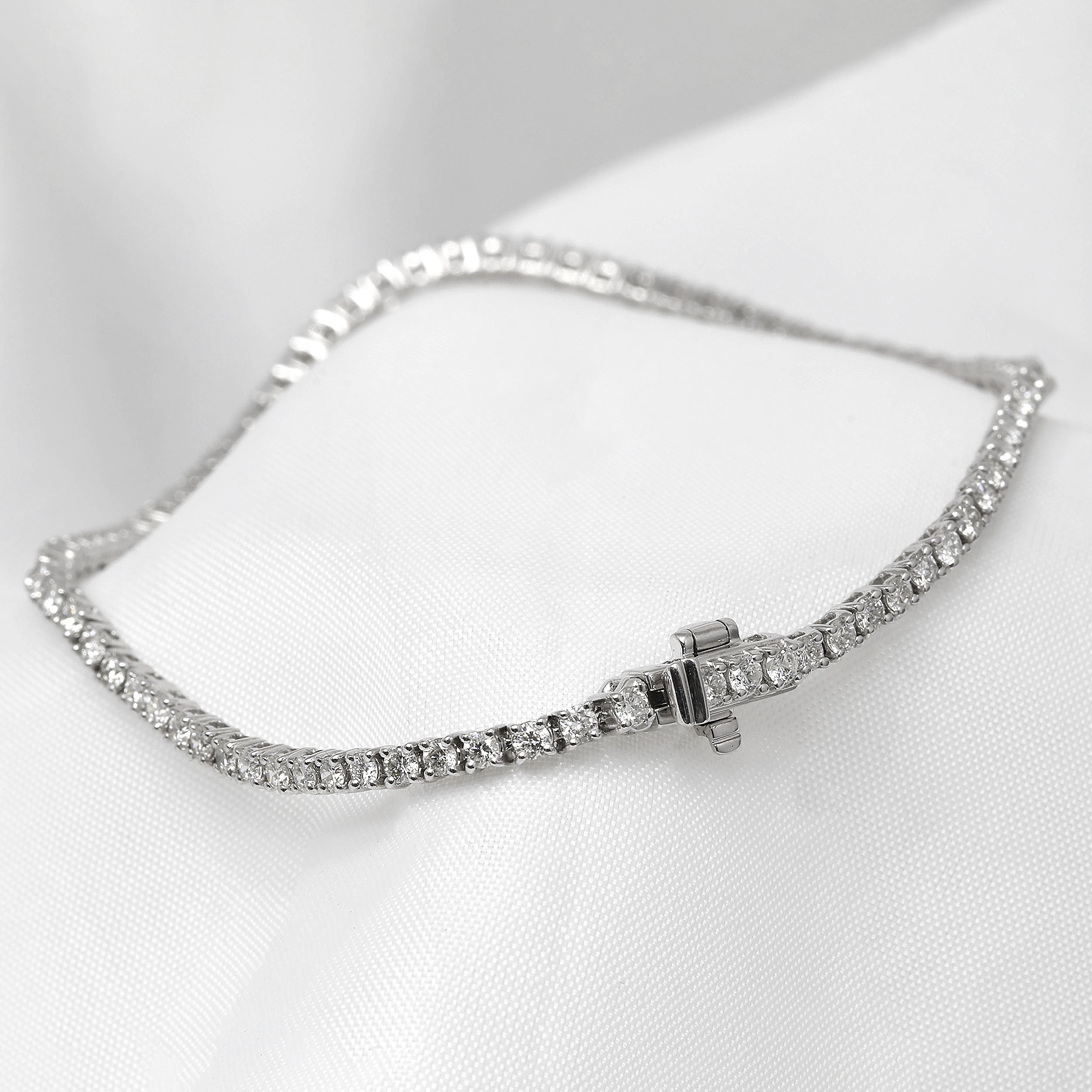 2.11ct Diamond Line Bracelet in 9ct White Gold