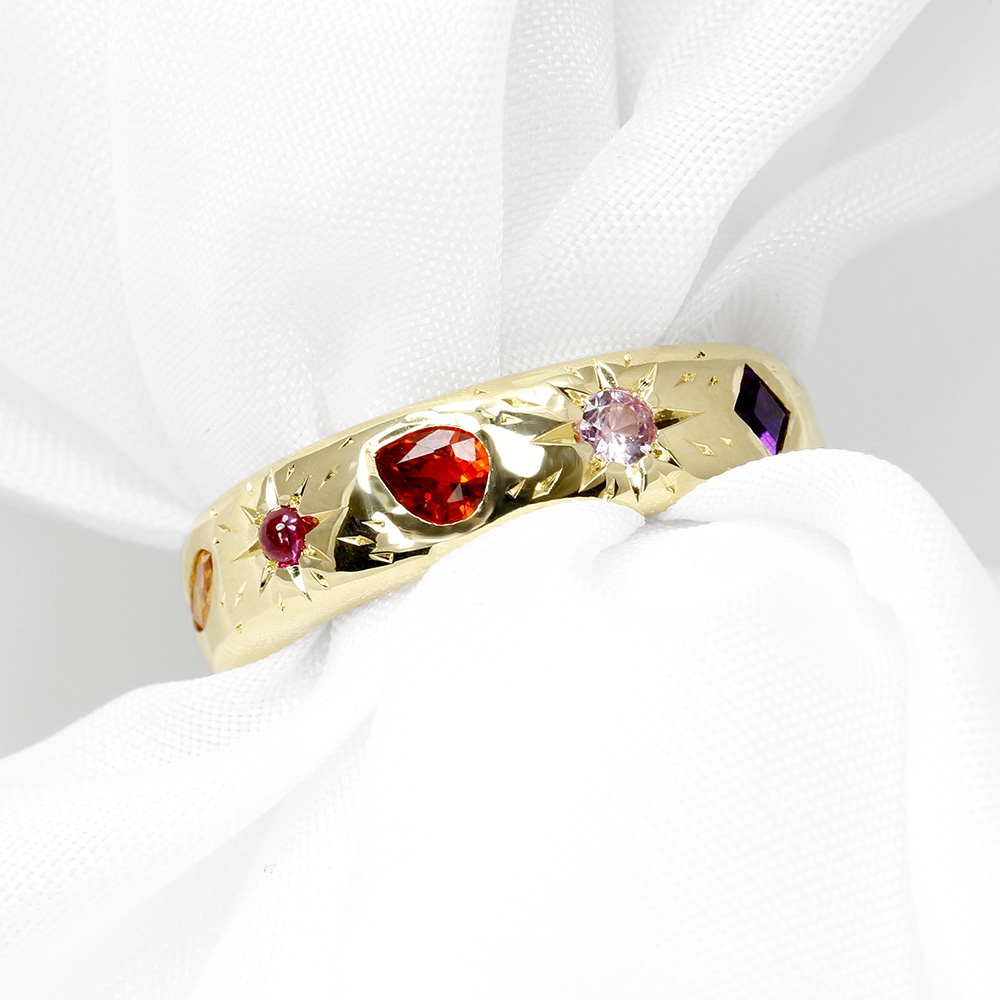 Bespoke Engagement Ring in Yellow Gold with Gemstones Pugh 2025