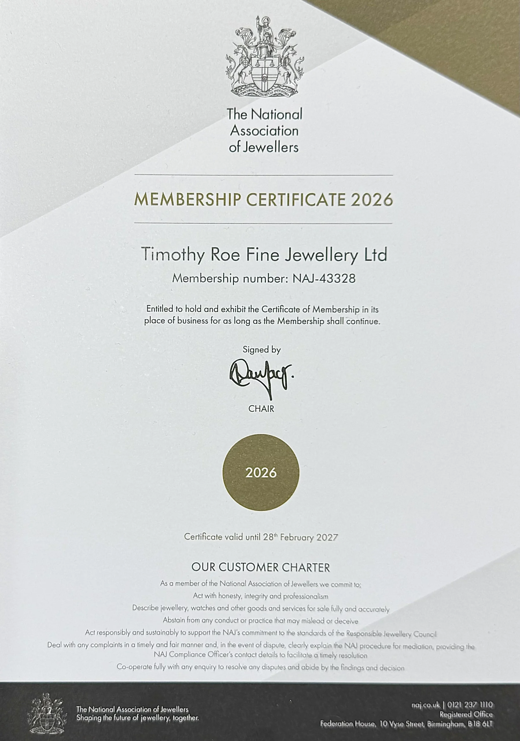 TR NAJ Membership certificate 2026
