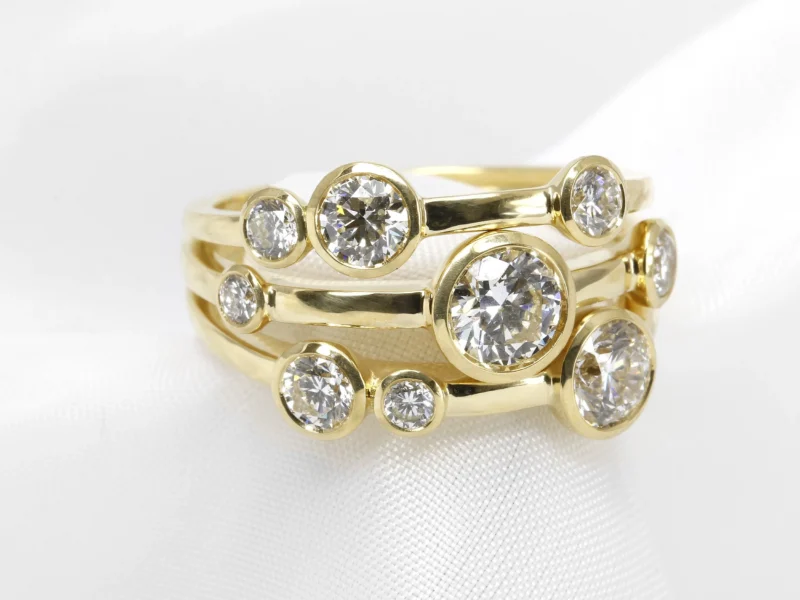 Multi-Band Diamond Ring in Yellow Gold