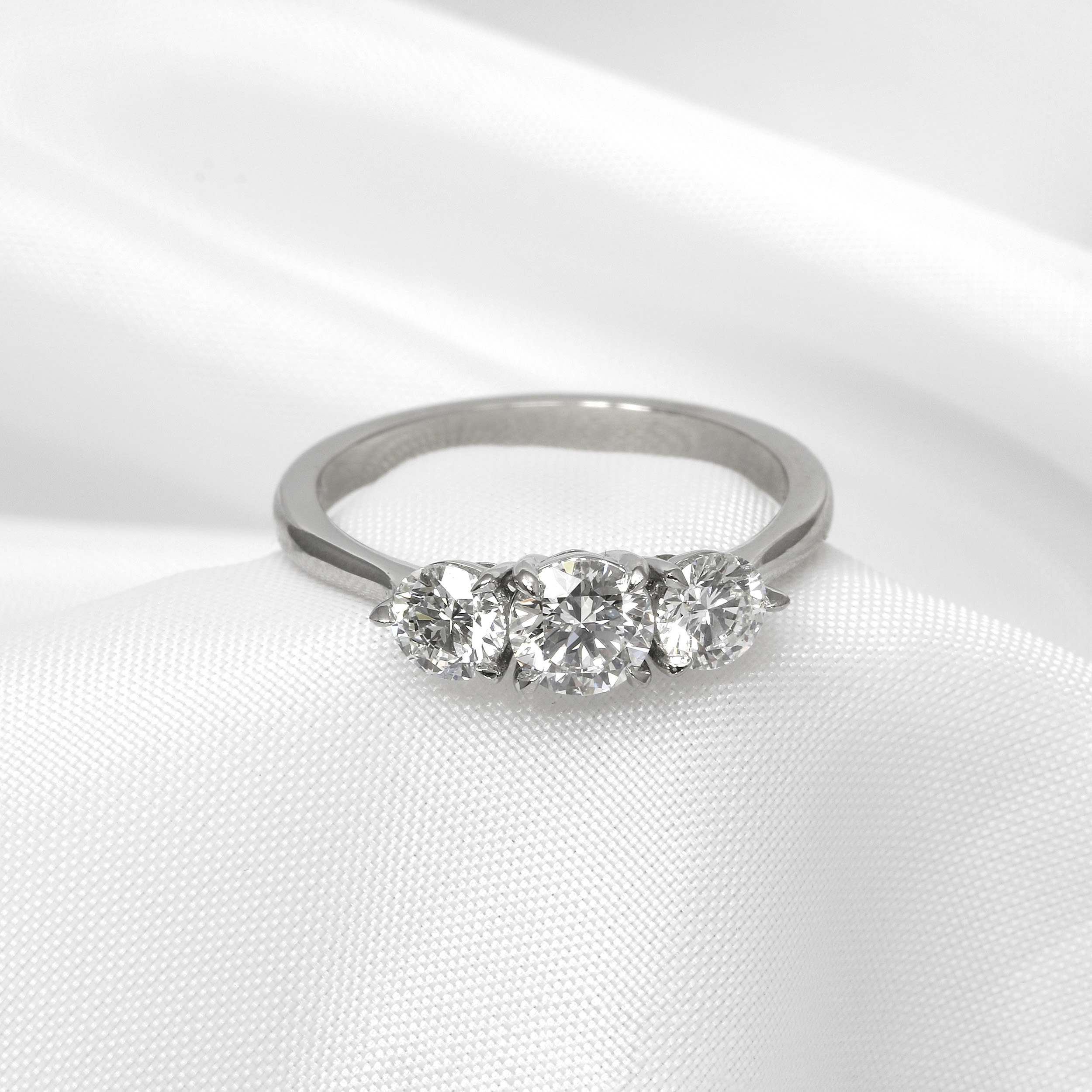 Diamond Three Stone Ring in Platinum