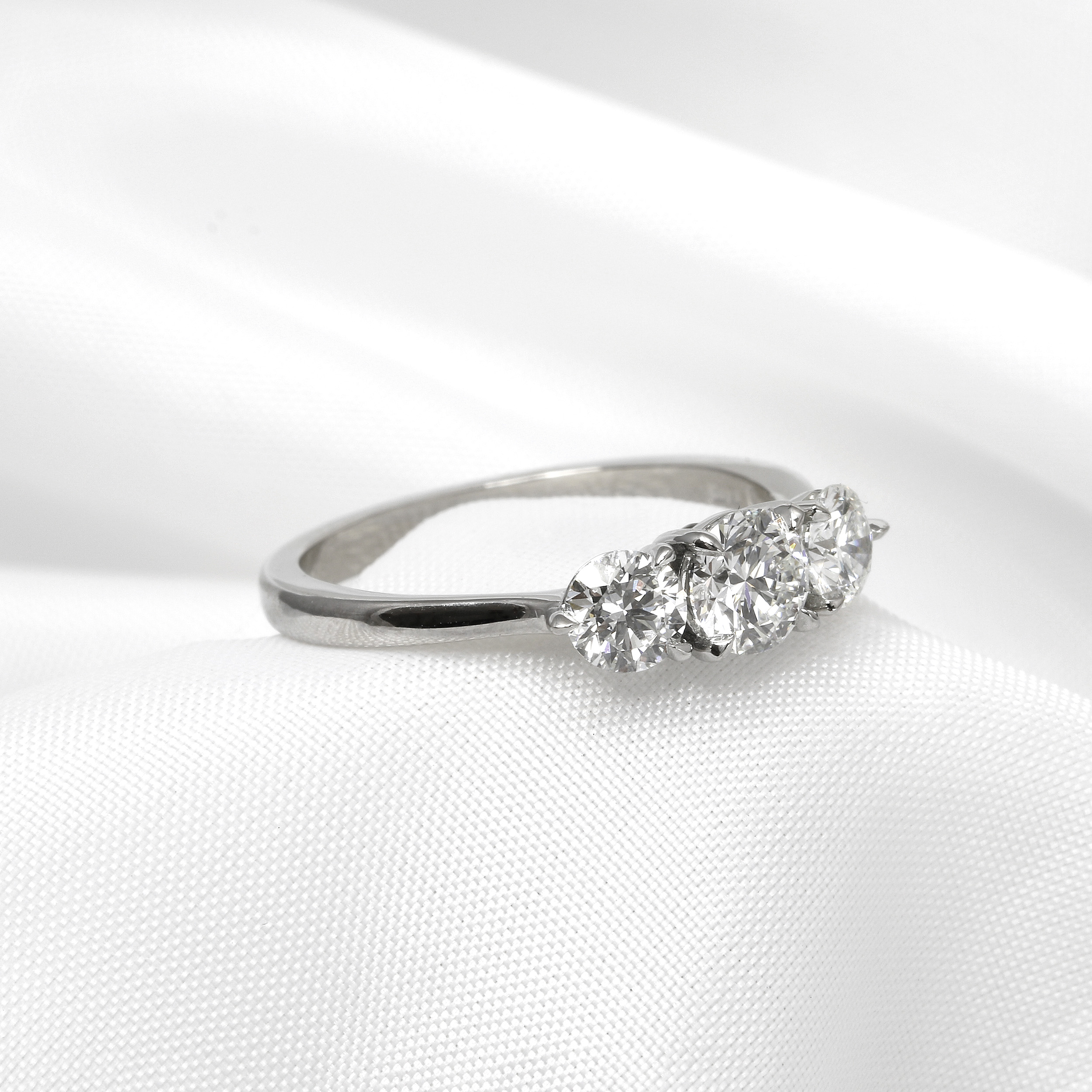 Diamond Three Stone Ring in Platinum