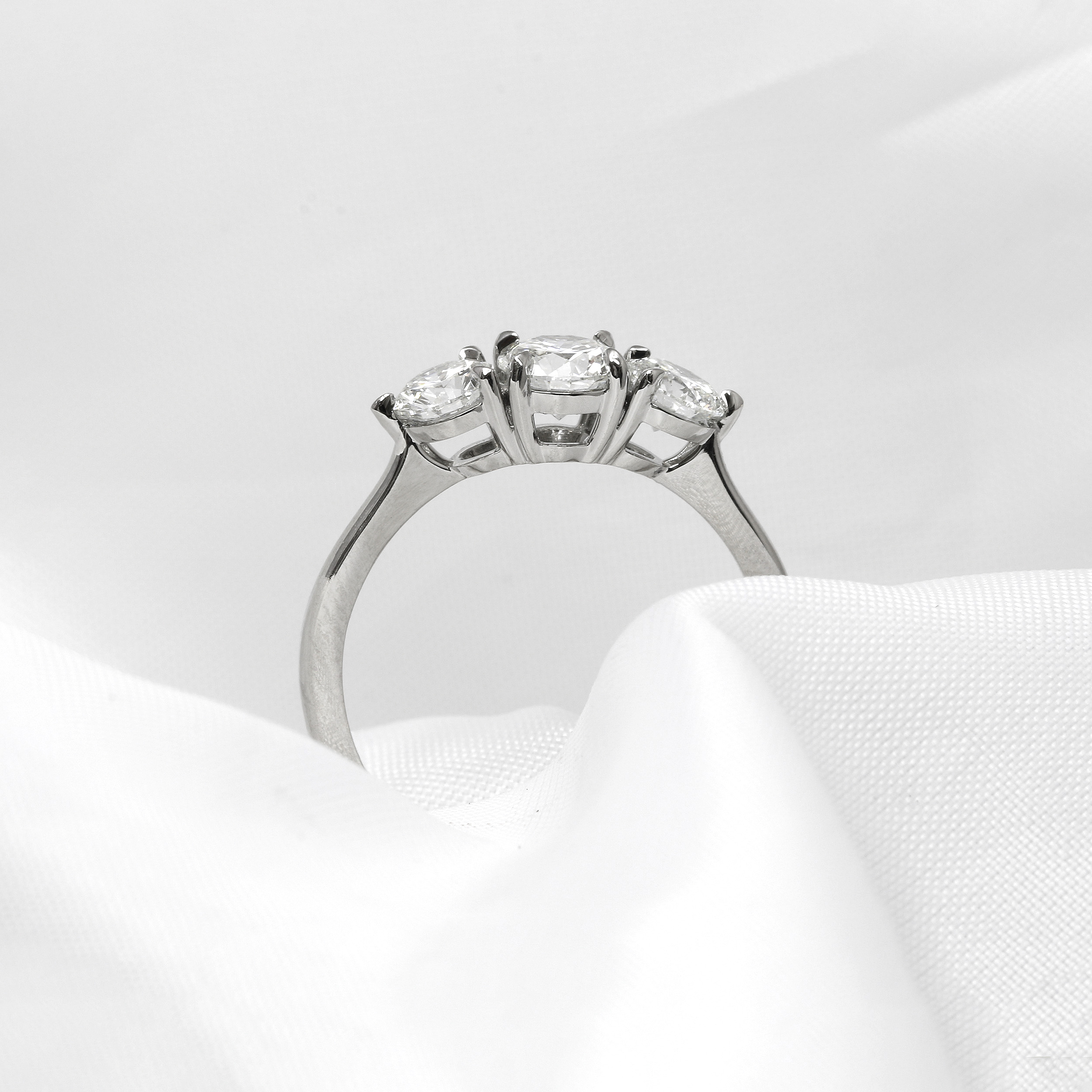 Diamond Three Stone Ring in Platinum