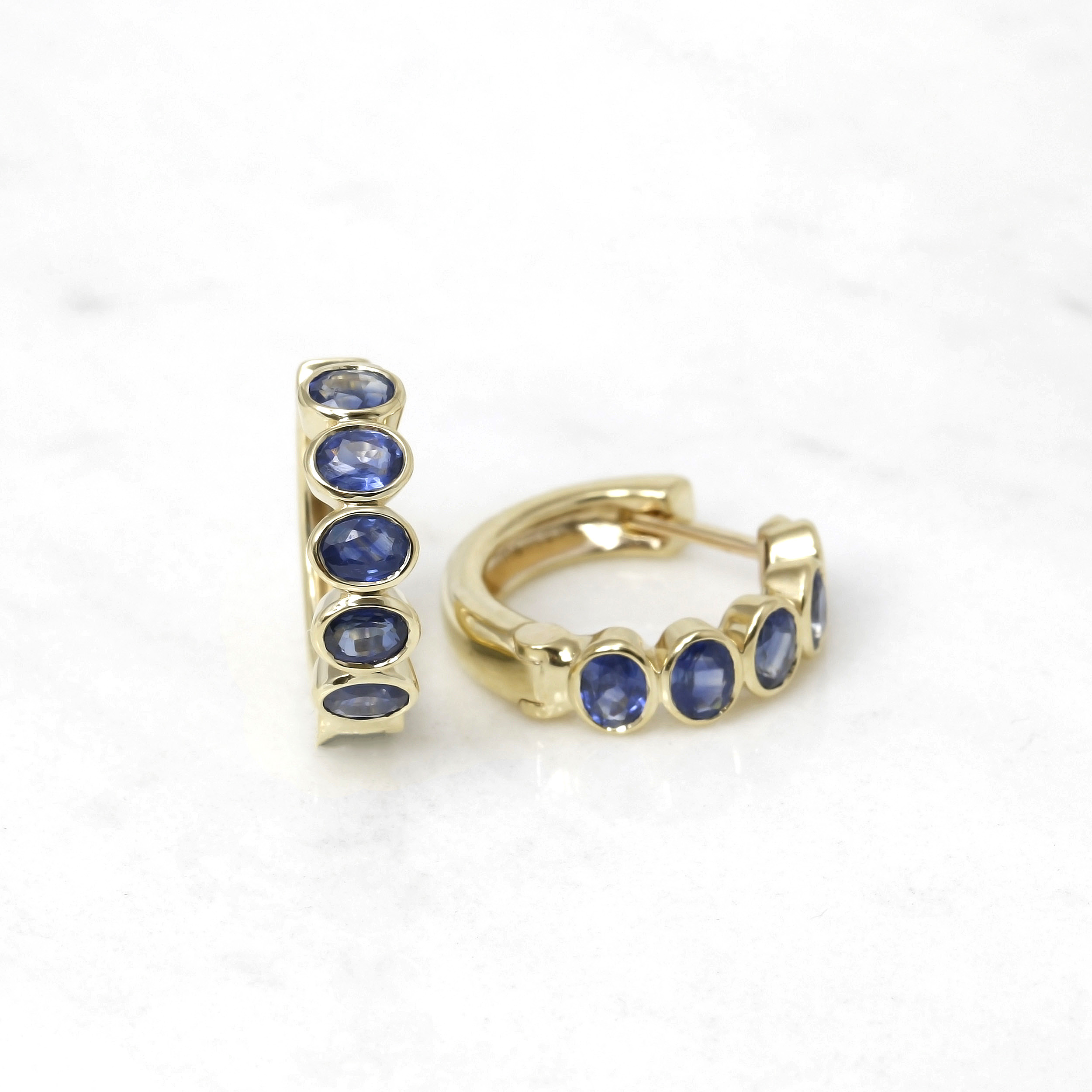 Sapphire Hoop Earrings in 9ct Yellow Gold