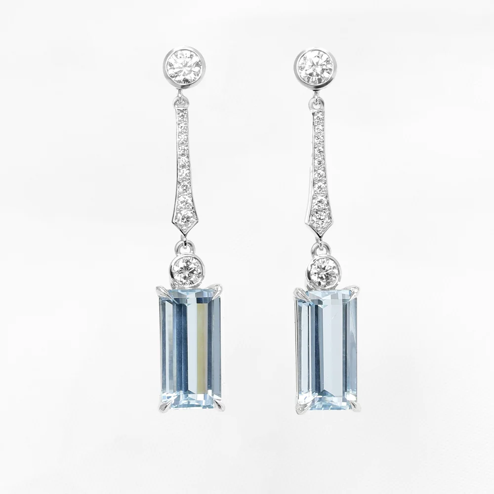 December 2023 - Aquamarines and Diamonds in White Gold