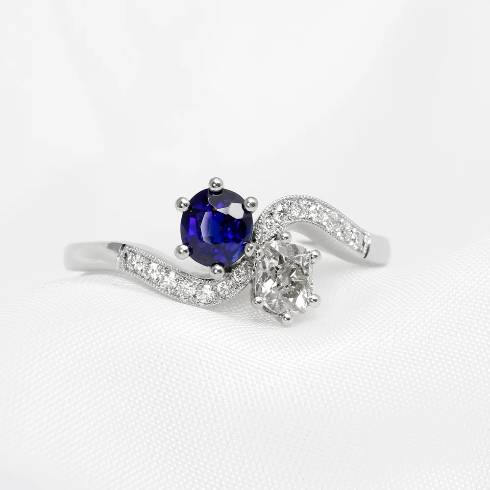 December 2023 - Sapphire with Diamonds in Platinum