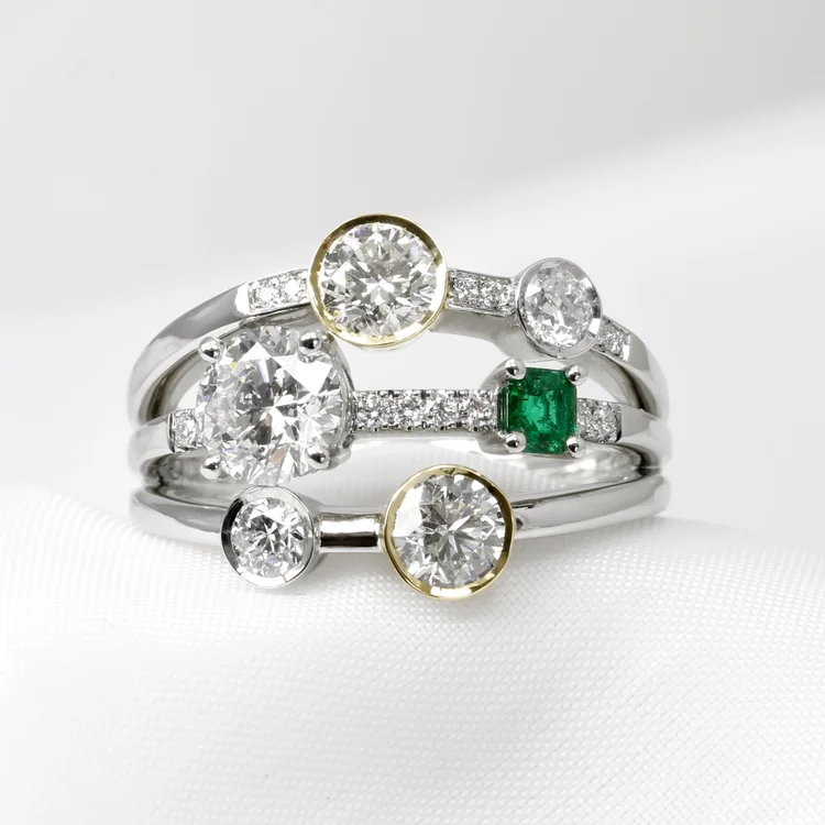 Diamonds & Emeralds in Platinum and Yellow Gold