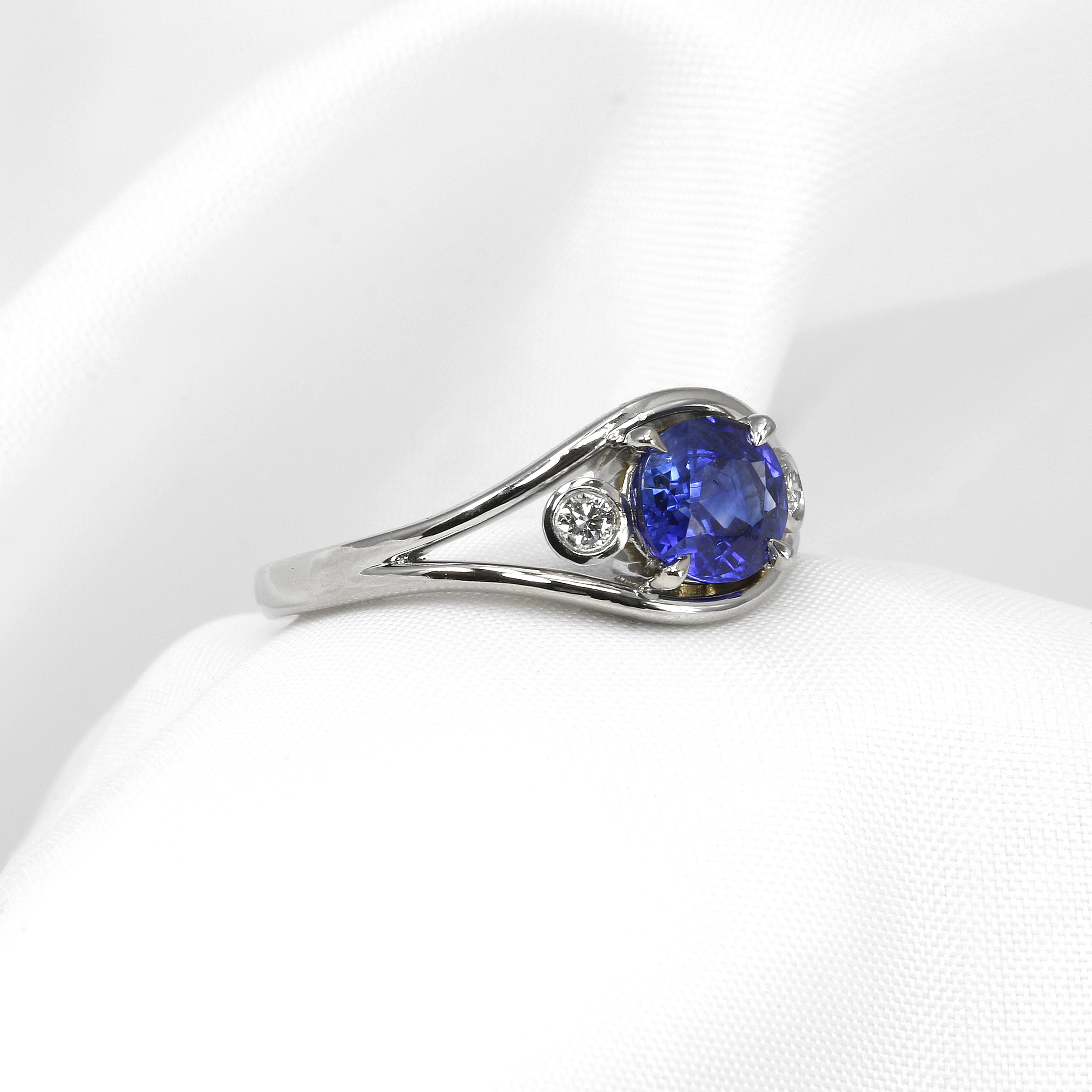 Sapphire and Diamond Ring in Platinum