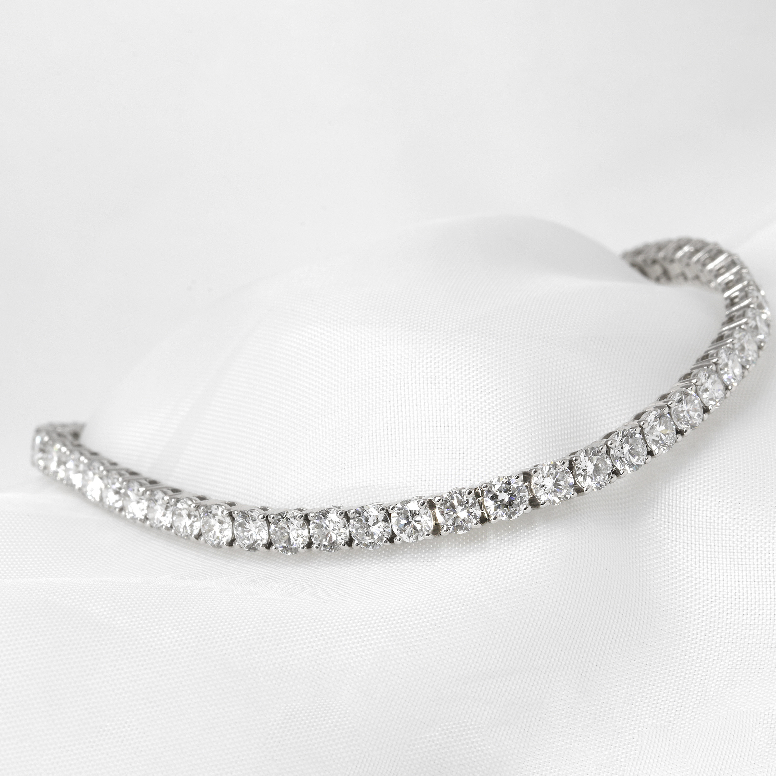 8.02ct Laboratory Created Diamond Line Bracelet in White Gold