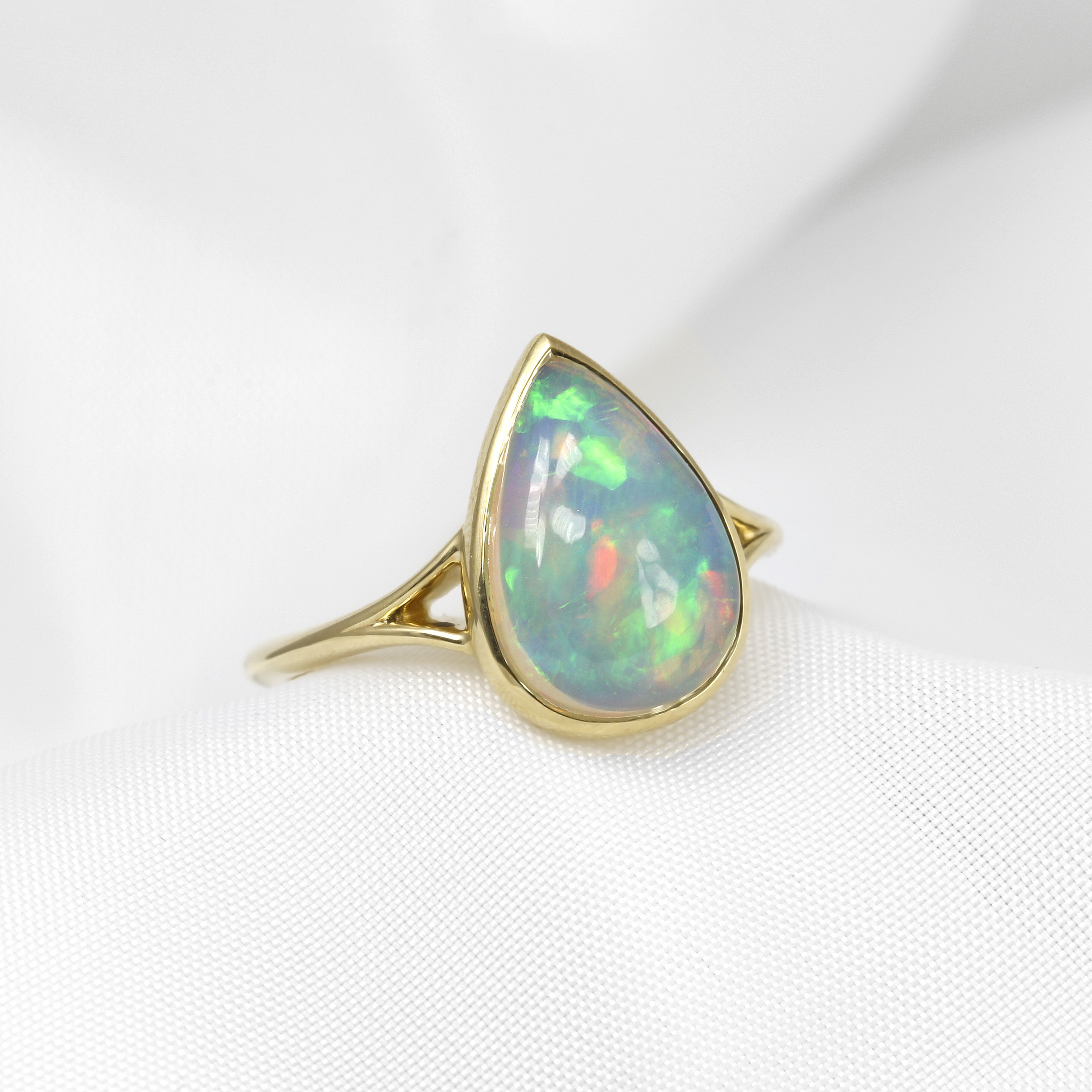 Pear Shape Opal Ring in 9ct Gold
