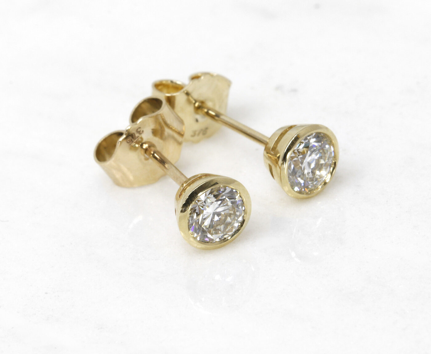 0.80ct Diamond Solitaire Stud Earrings in Yellow Gold
