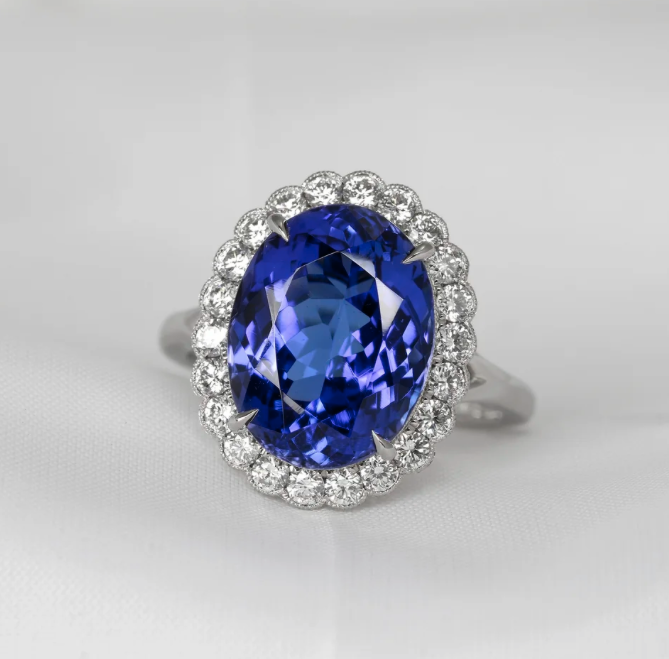 January 2022 - Tanzanite & Diamonds in Platinum