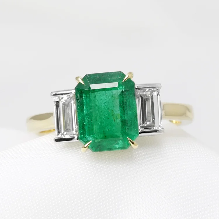 January 2024 - Emerald and Baguette Diamonds in Yellow Gold & Platinum