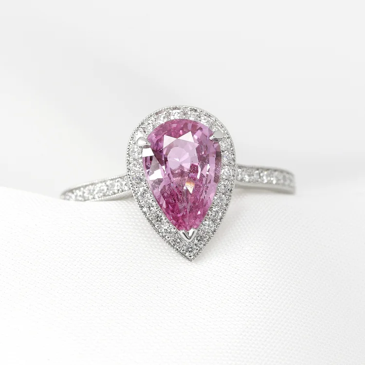 June 2022 - Pink Sapphire and Diamonds in Platinum