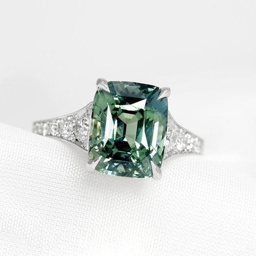 June 2023 - 6.01ct Sapphire and Diamonds in Platinum