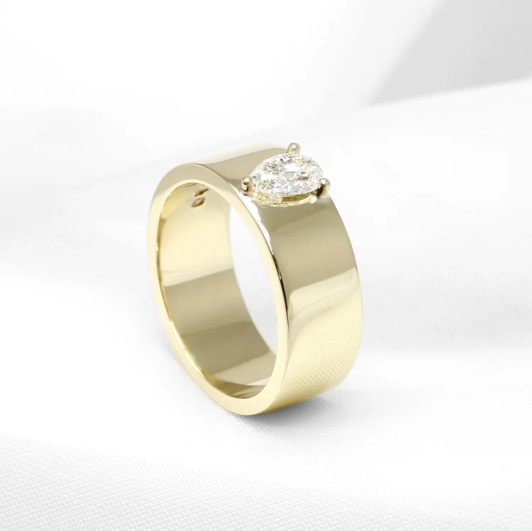 June 2023 - Pear Shape Diamond in Yellow Gold