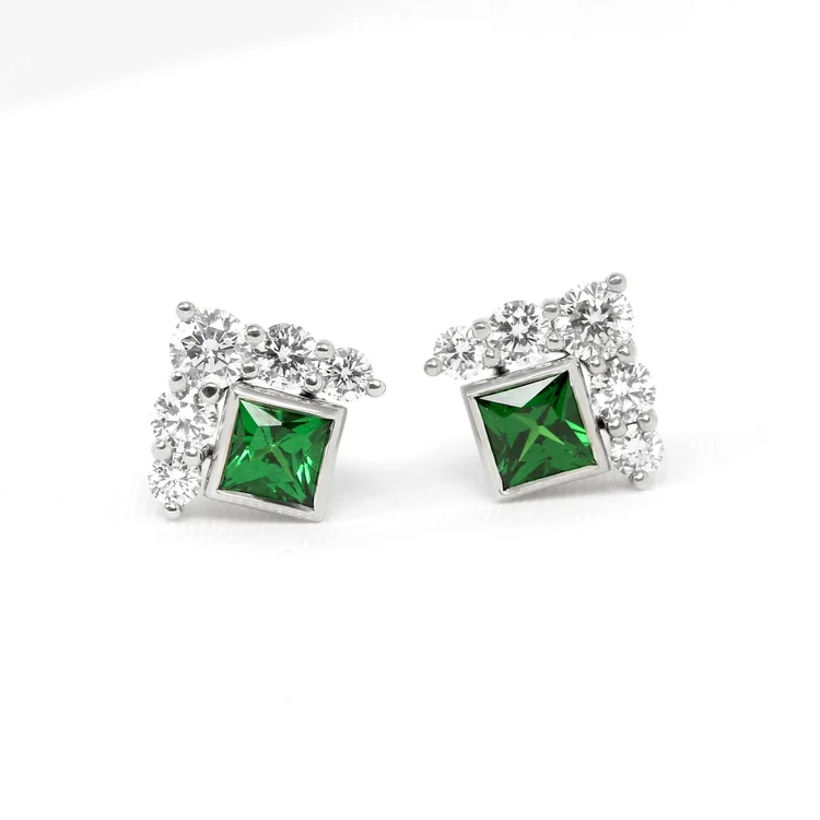 June 2023 - Tsavorite Garnets & Diamonds in White Gold