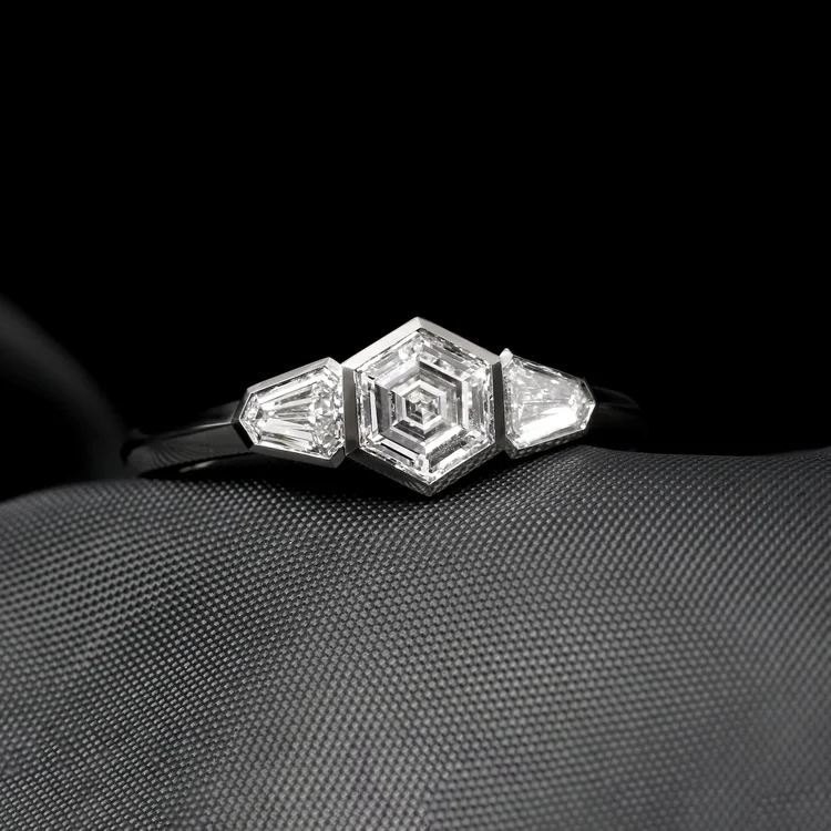 March 2023 - Natural Hexagonal Diamond in Platinum