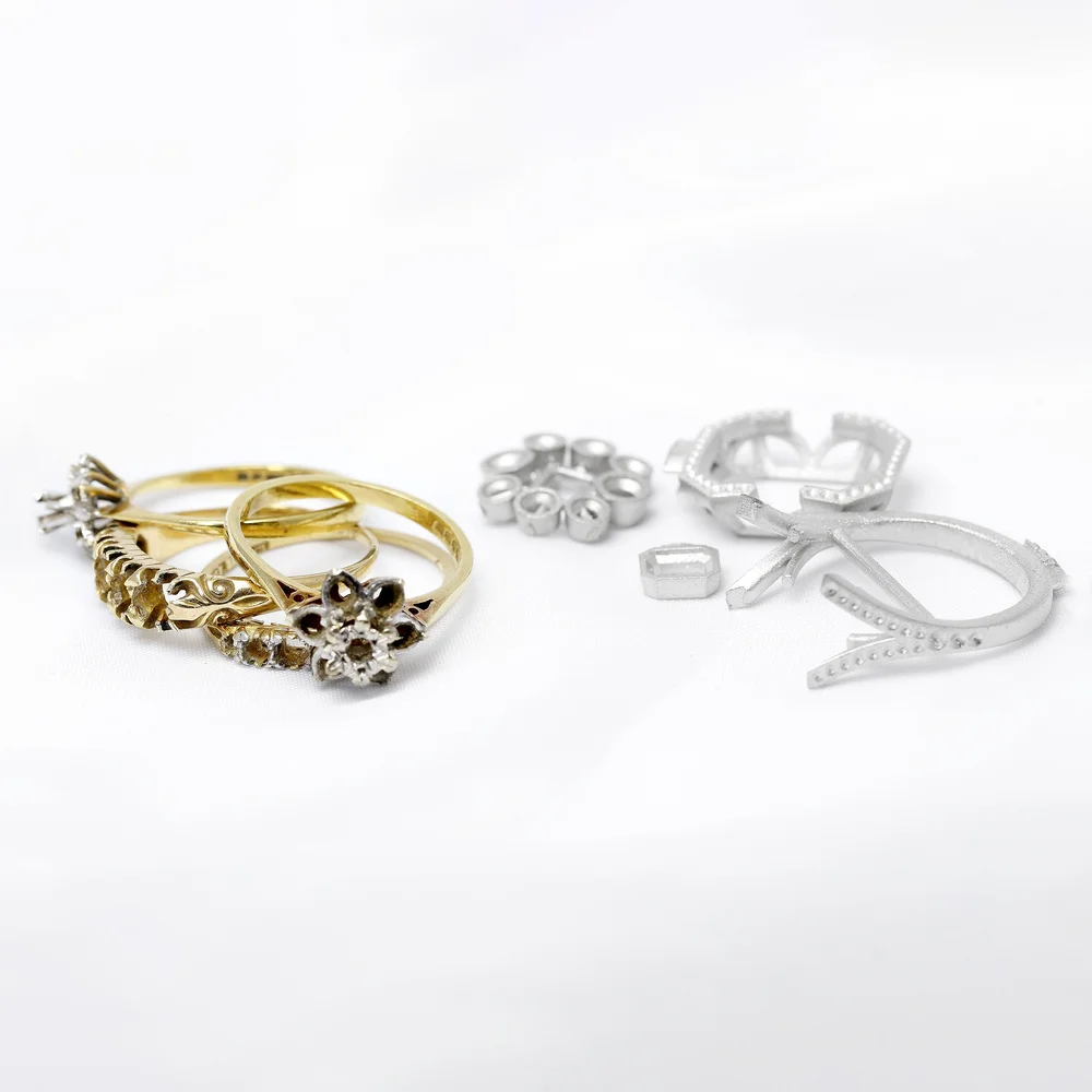 March 2023 - Remodelling work using client supplied sentimental diamonds. Platinum, Sapphire & Diamonds 2