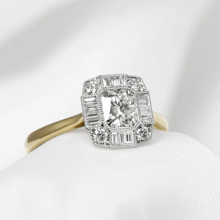 March 2024 - Radiant, Baguette & Round Diamonds in Platinum & Yellow Gold