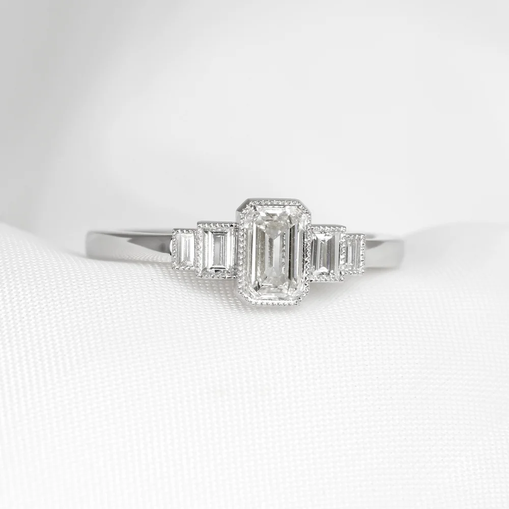 May 2023 - Lab-Created Emerald Cut & Baguette Diamonds in White Gold