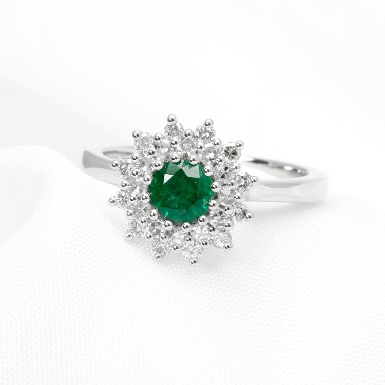 May 2024 - Emeralds and Round Diamonds in Platinum