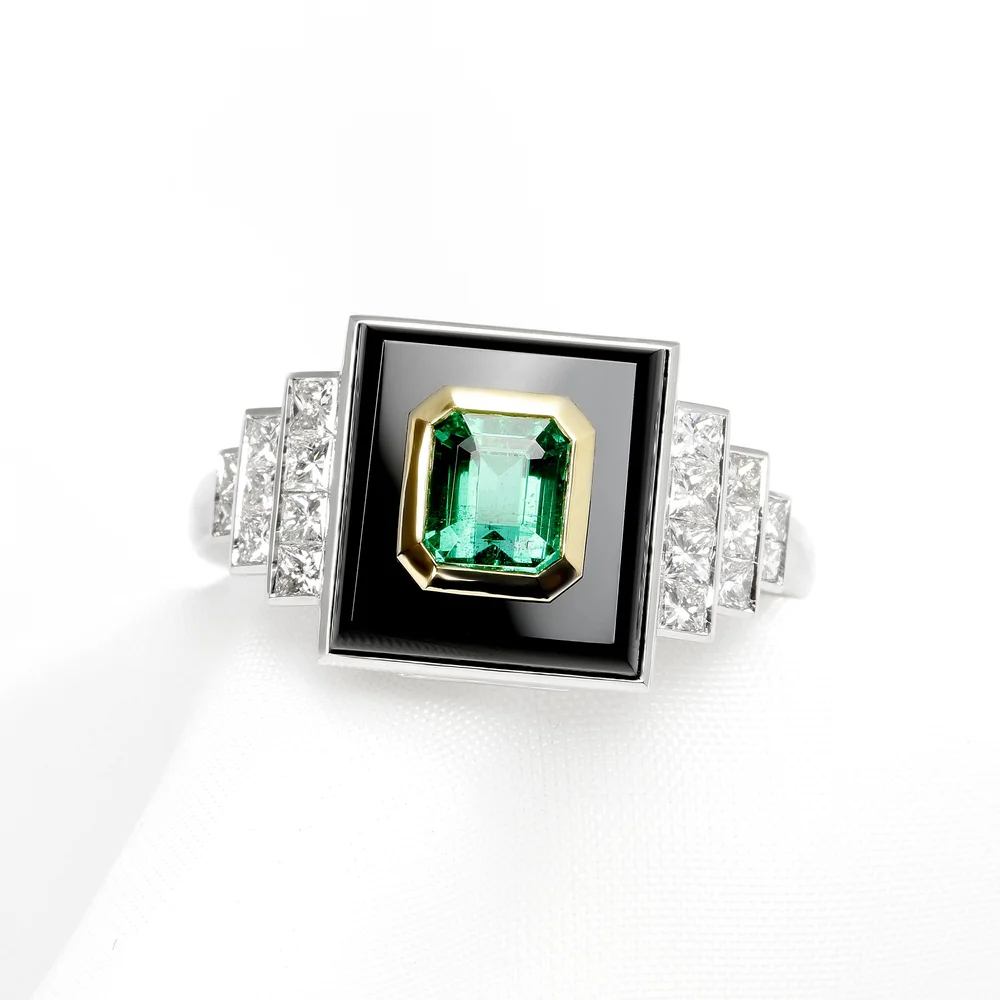 November 2022 - Emerald, Onyx, Princess Diamonds in Platinum