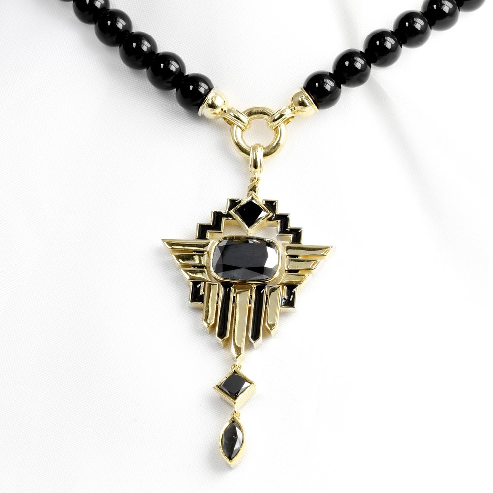 November 2023 - Black Diamonds and Onyx in Yellow Gold