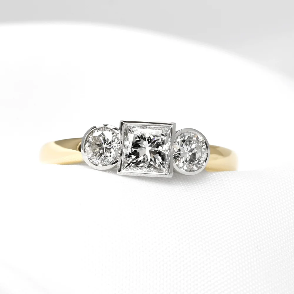 November 2023 - Princess Cut Lab-Created Diamond and Natural Round Diamonds