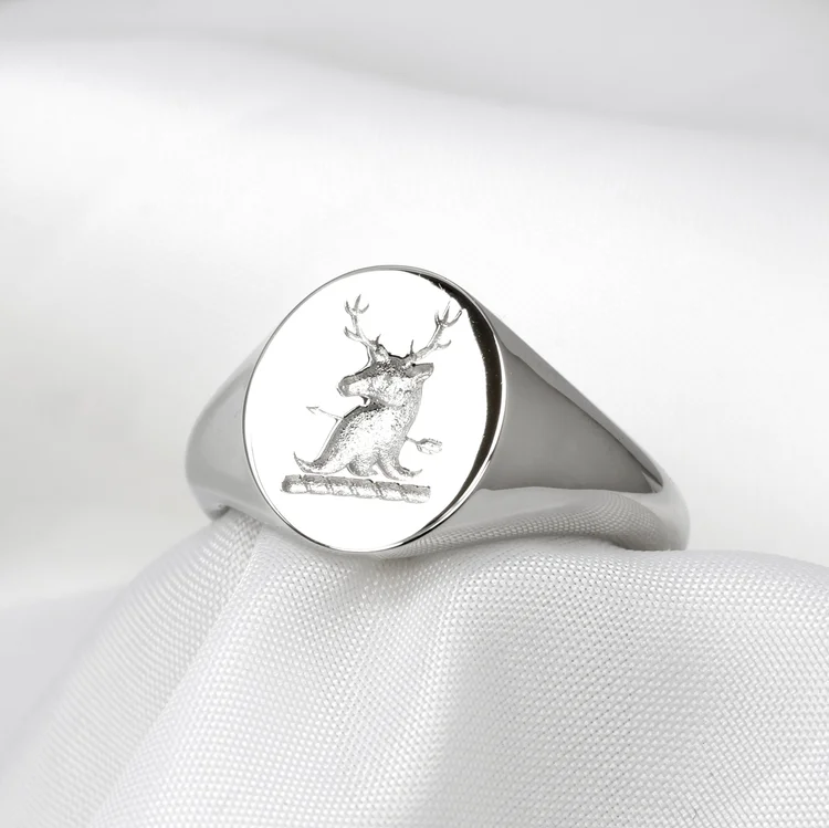 Platinum Signet Ring with Seal Engraving