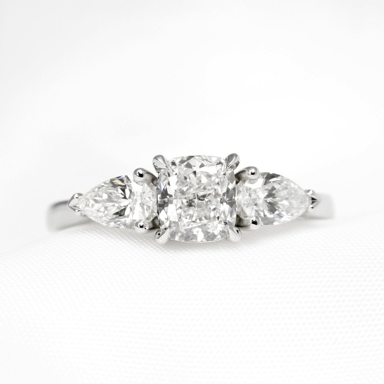 September 2023 - Cushion Cut Diamond with Pear Shape Diamonds