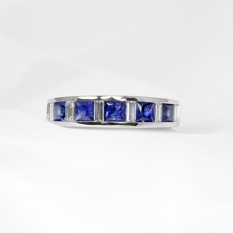 September 2023 - Sapphires and Baguette Diamonds in Platinum