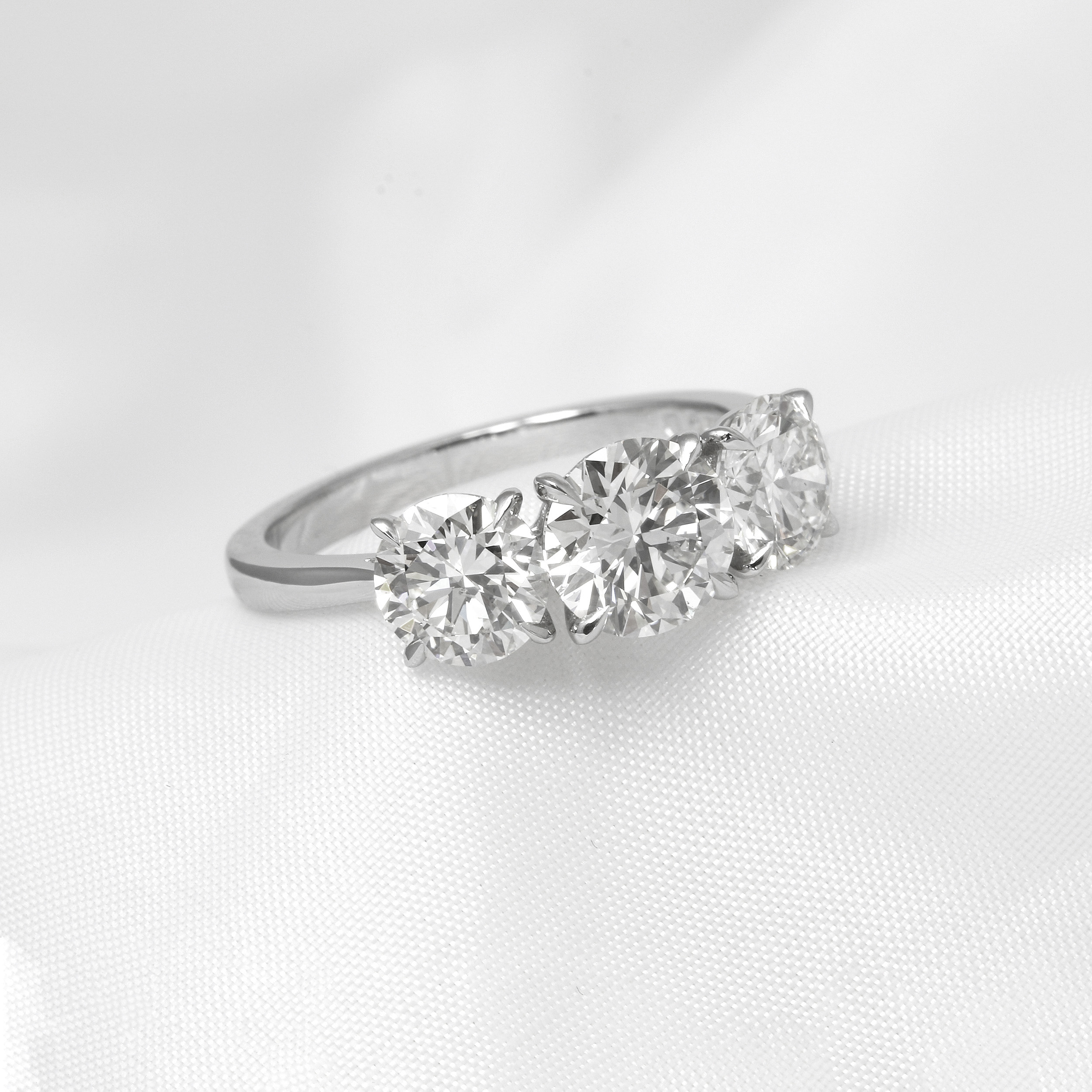 Three Stone Diamond Ring in Platinum