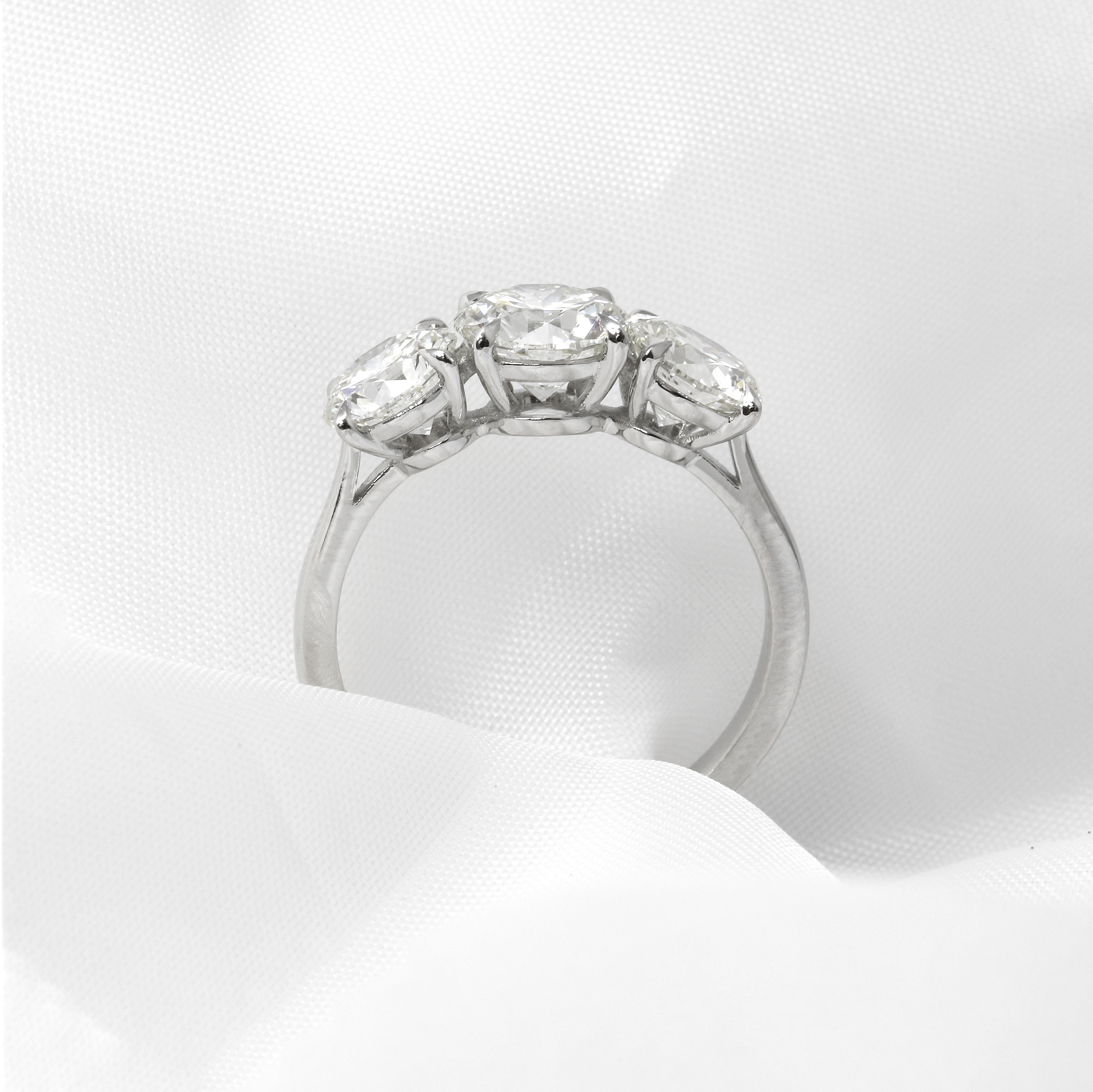 Three Stone Diamond Ring in Platinum