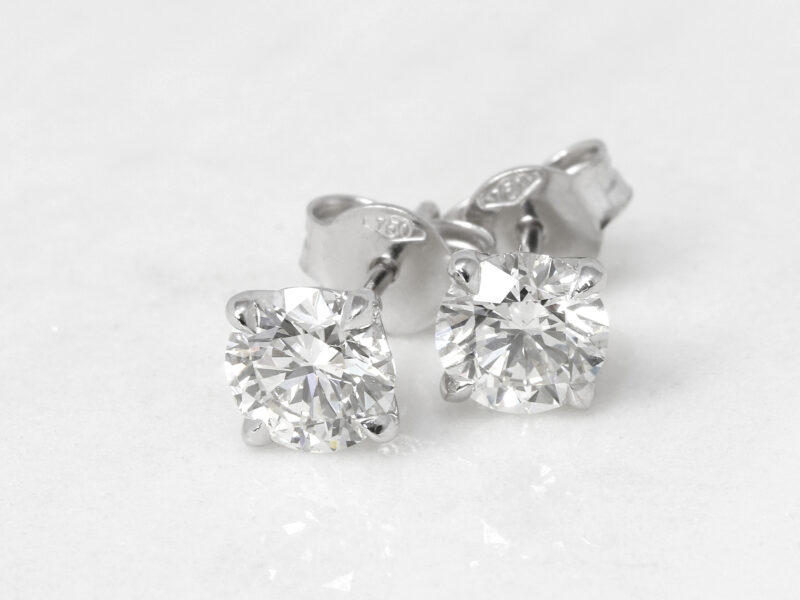 1.60ct Diamond Solitaire Stud Earrings in 18ct White Gold