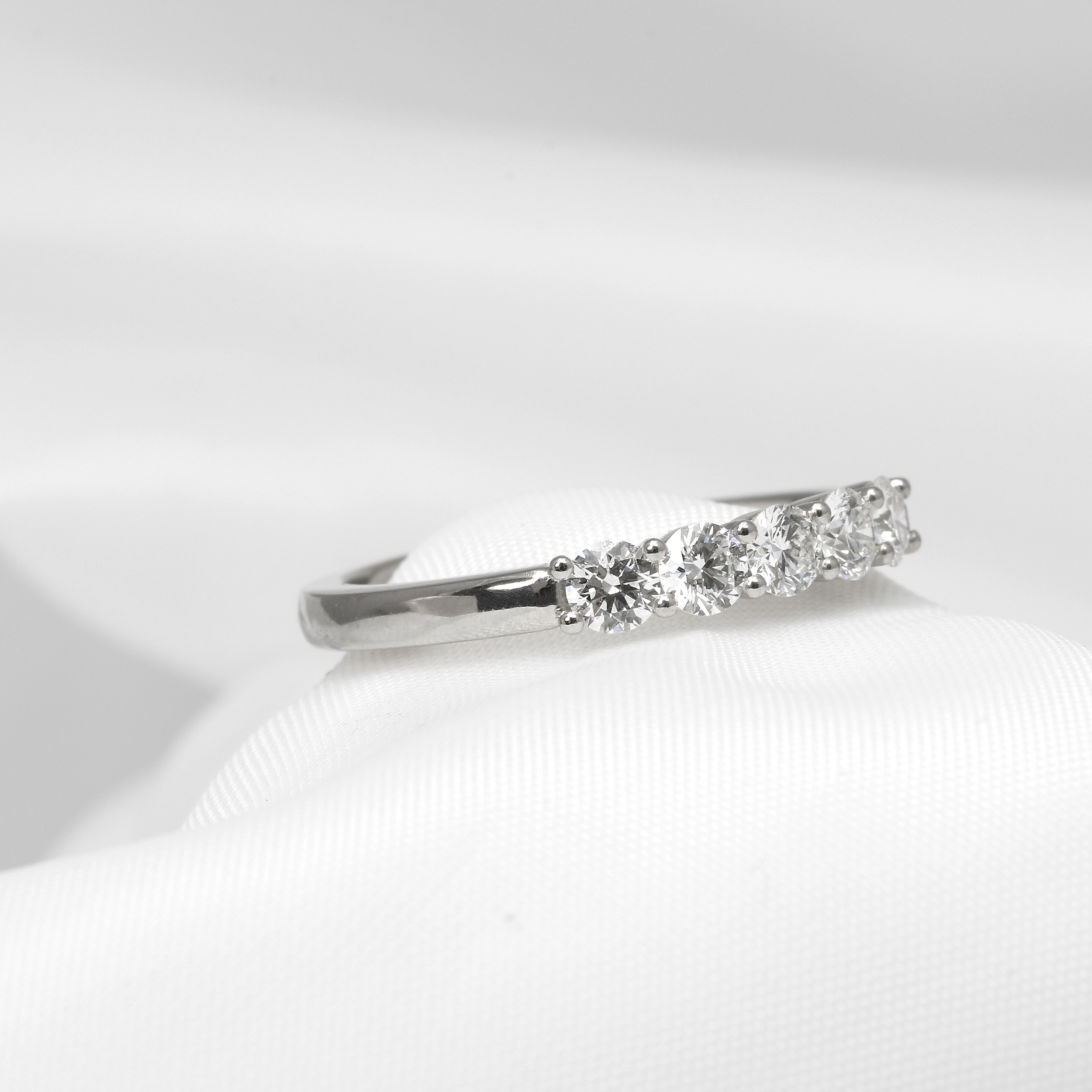 Claw Set Diamond Five Stone Ring in Platinum