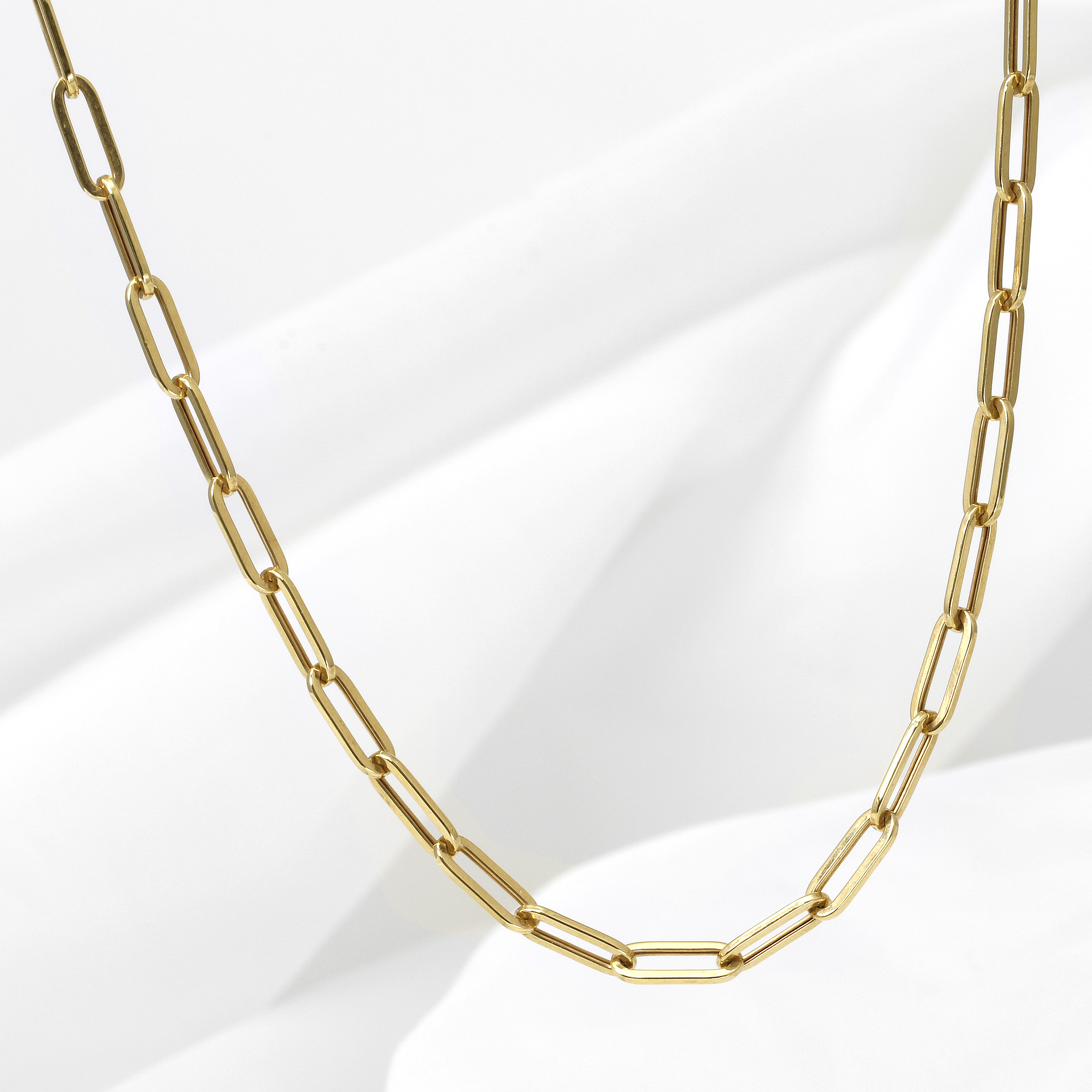 18" 9ct Yellow Gold Light Paper Link Chain