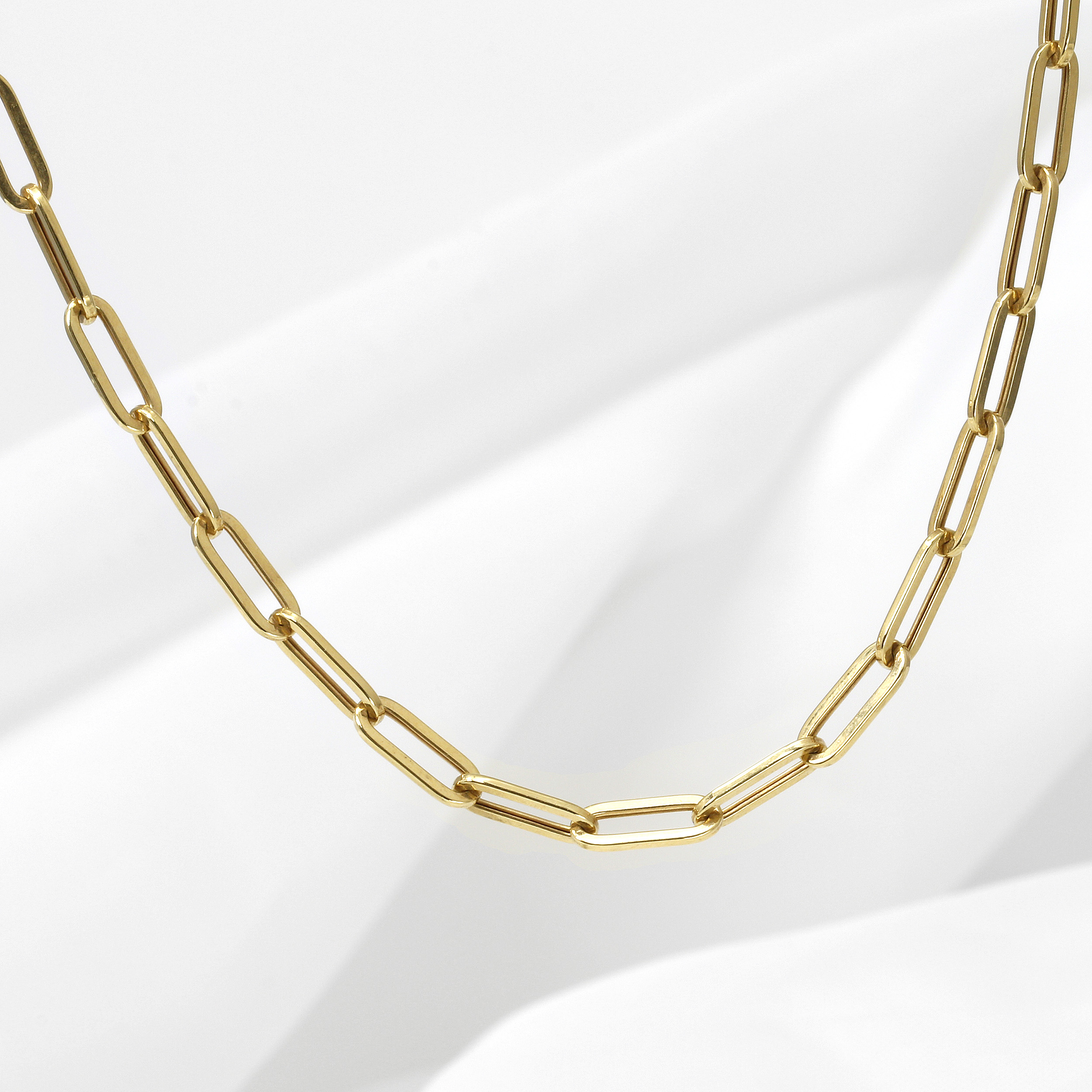 18" 9ct Yellow Gold Light Paper Link Chain