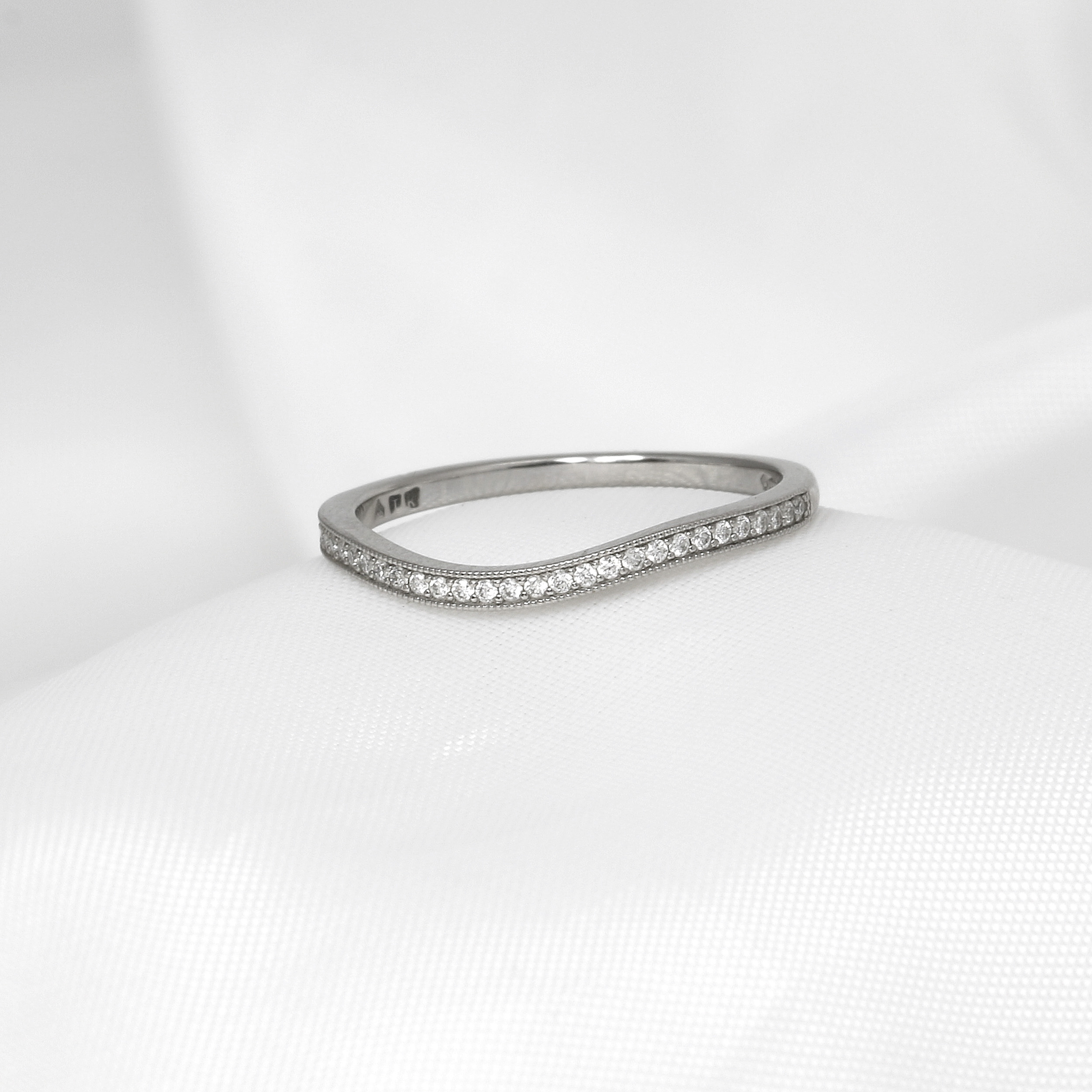 Soft Curve Shaped Diamond Eternity Ring in Platinum