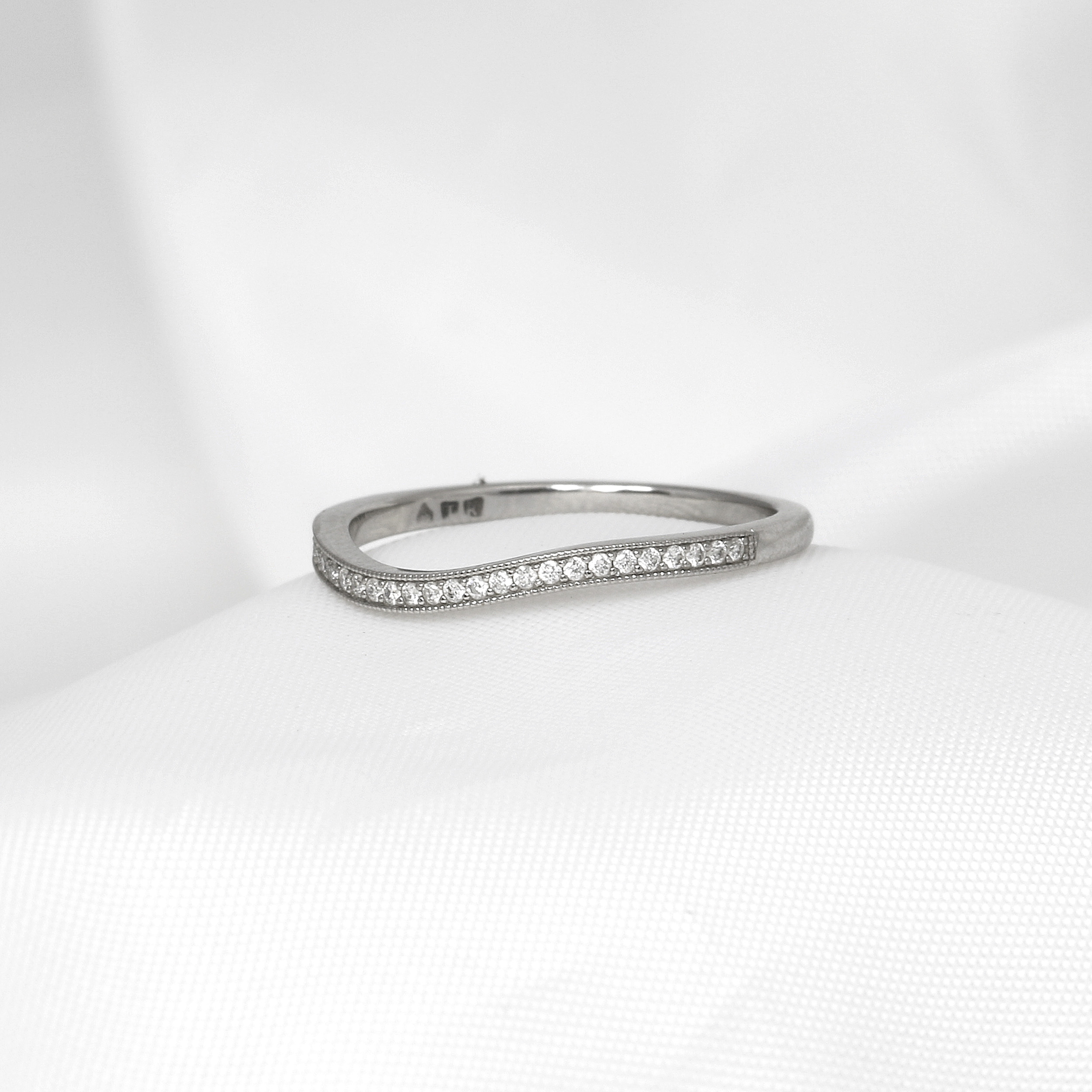 Soft Curve Shaped Diamond Eternity Ring in Platinum