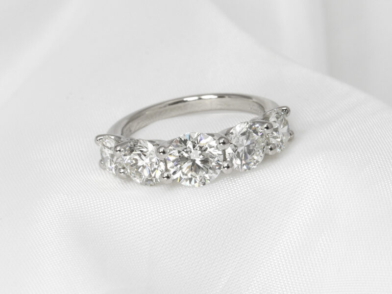 Graduated Five Stone Diamond Ring in Platinum