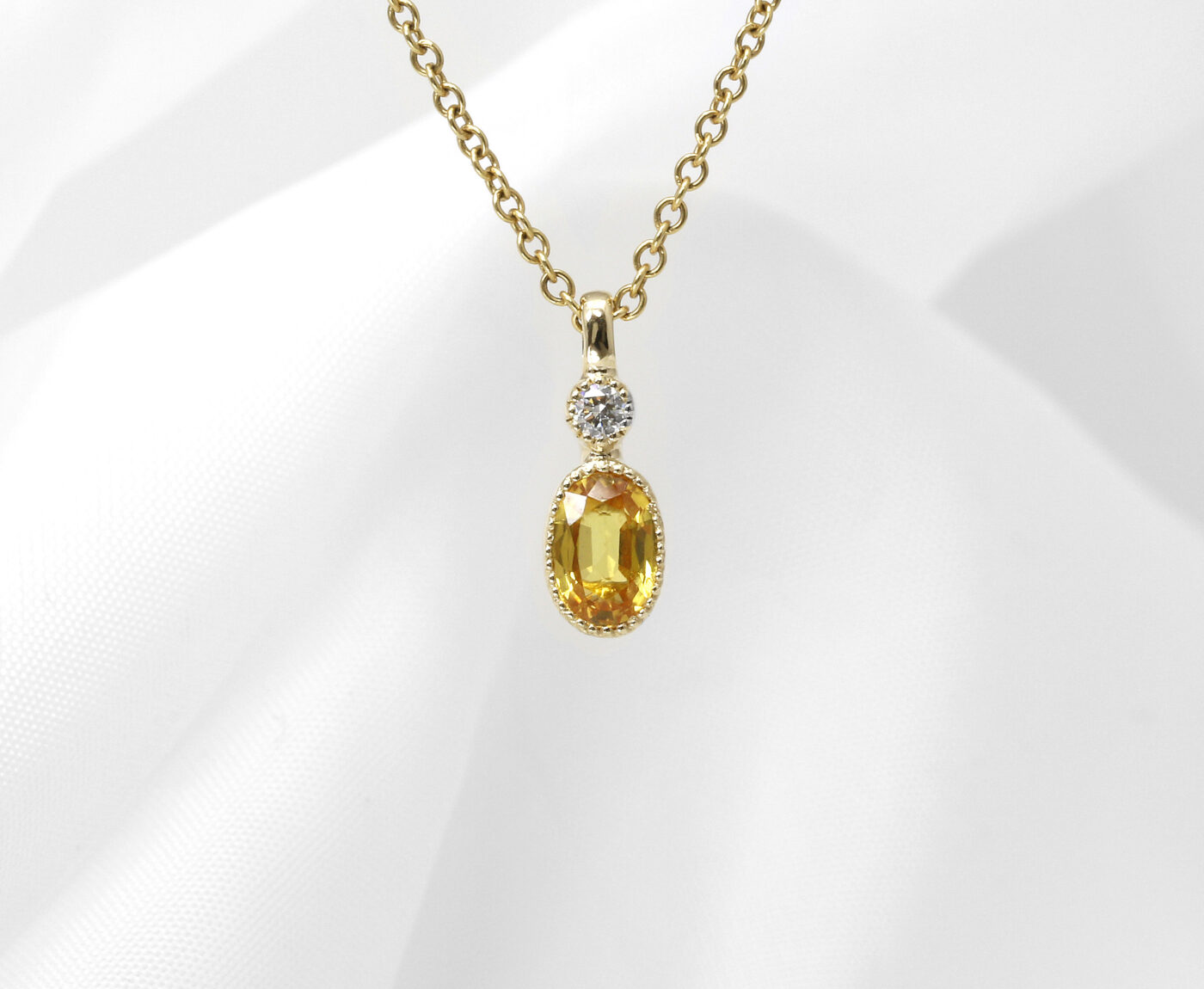 Yellow Sapphire and Diamond Jardin Des Délices Pendant
