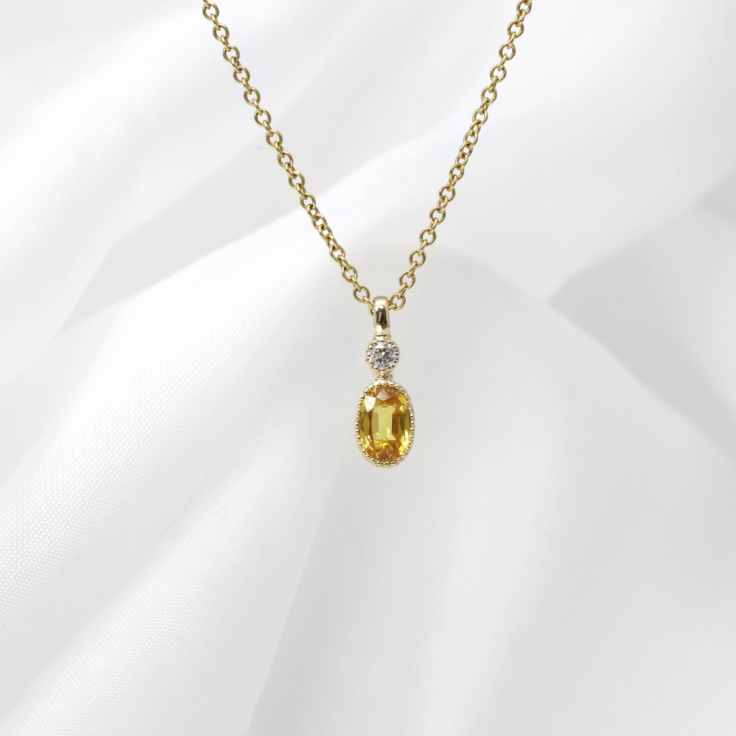 Yellow Sapphire and Diamond Jardin Des Délices Pendant