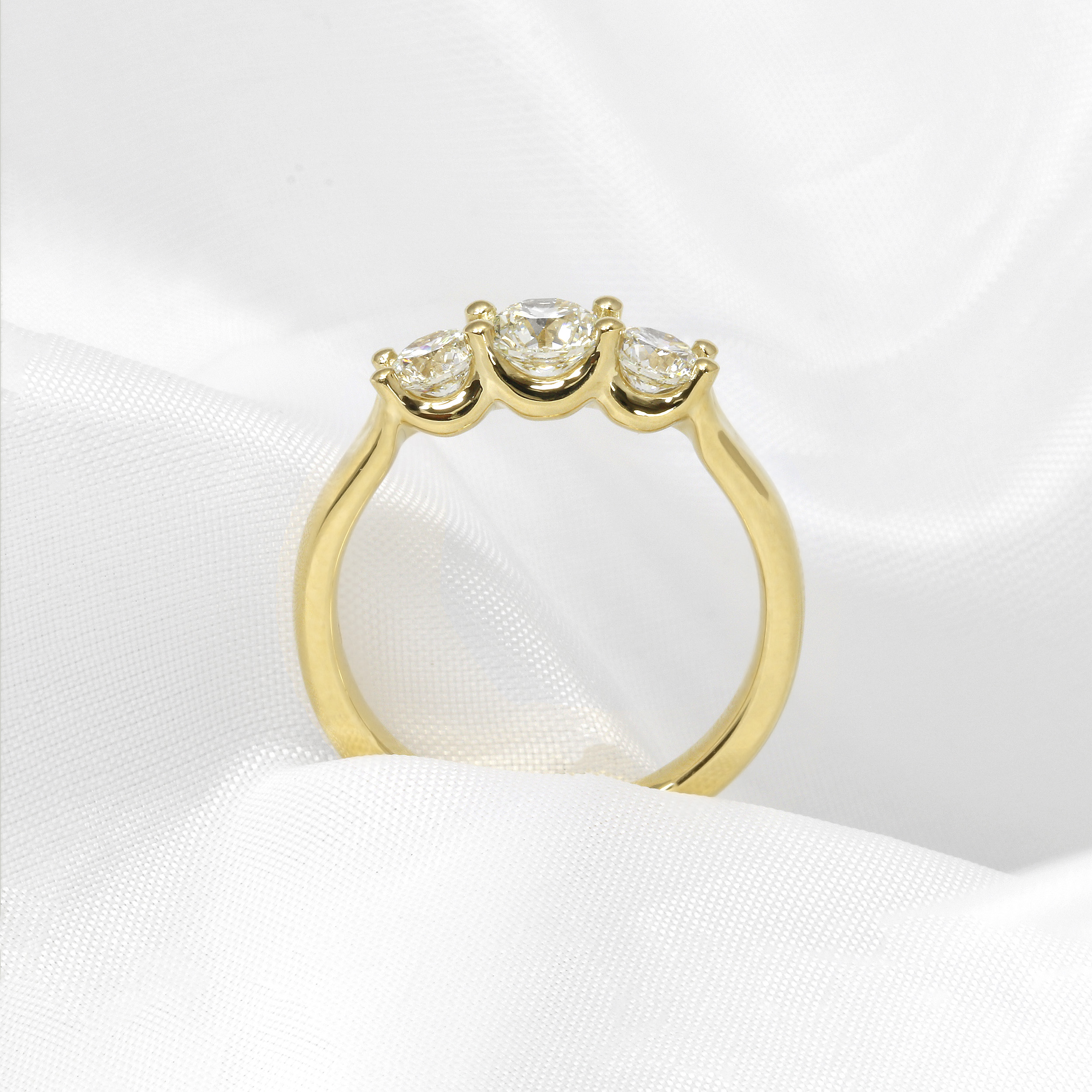 Three Stone Diamond Ring in 18ct Yellow Gold