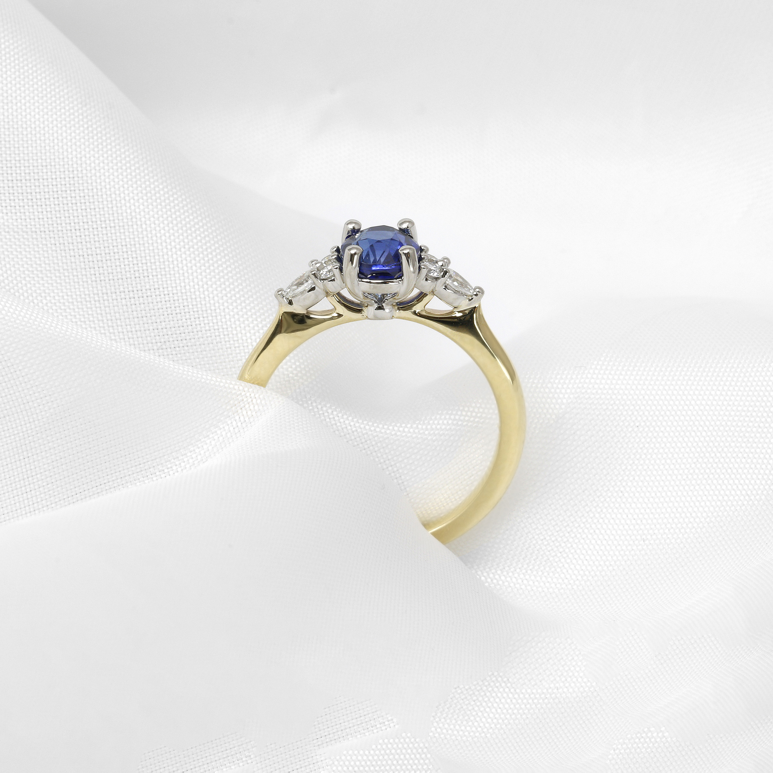 Sapphire and Diamond Ring in 9ct Yellow Gold and Platinum